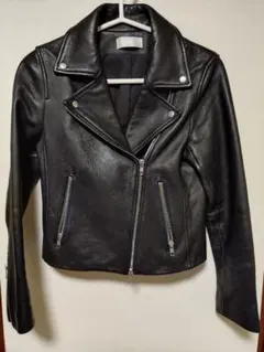 ブラックレザーシングルライダースジャケットHAREレディース