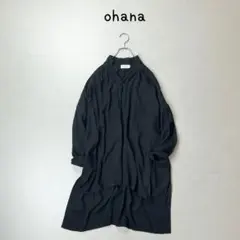 Ohana リネンレーヨン　横幅ゆったり　プルオーバー チュニック ワンピース