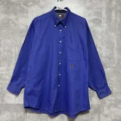 90s トミーヒルフィガー　ボタンダウンシャツ　長袖シャツ　L 古着　ブルー