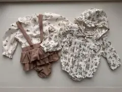 ベビー服 ロンパース 70サイズ 花柄