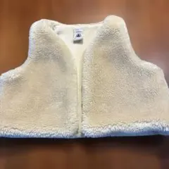4aプチバトー　　フリース ベスト クリーム色