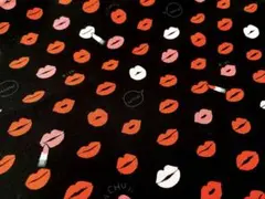 KOKKA♡唇♡Lipstick♡口紅♡黒♡小さめ柄♡シーチング♡廃盤