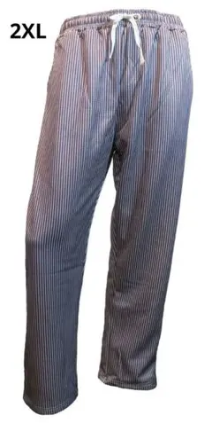 2XL セミワイド イージーパンツ ストライプ ブラウン系 ウエストゴム 冬素材