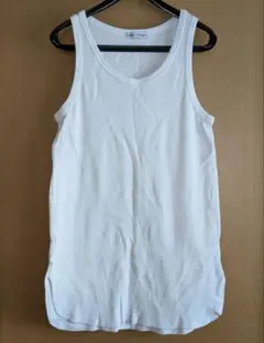ノースリーブ タンクトップ ロング 【LLサイズ】ワッフル