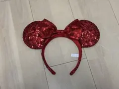 ディズニー カチューシャ 赤 スパンコール