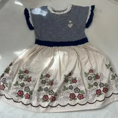 スーリー 花柄刺繍 半袖ワンピース 120cm