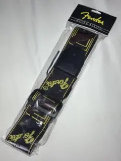 Fender ギターストラップ 黒/黄　未開封