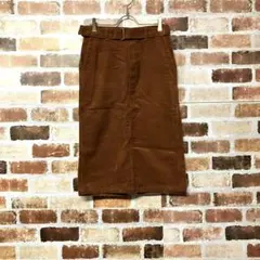 【B&Y UNITEDARROWS】日本製コットンコーデュロイベルト付きスカート