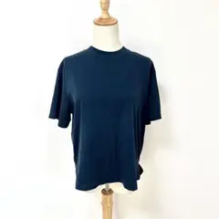 ユニクロ✨エアリズムコットンＴ【Ｌ】半袖　ネイビー系　綿70%