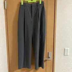 タックワイドパンツ グレー ワイドパンツ