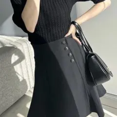 スナイデル snidel ハイウエストスカショーパン 0 黒 スカート スカパン