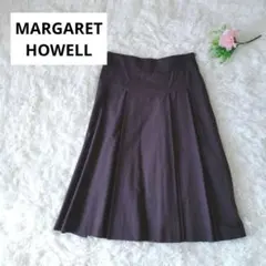 マーガレットハウエル タック フレア スカート シルク コットン