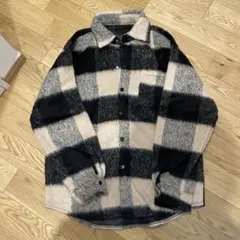 フリースチェック柄シャツジャケット