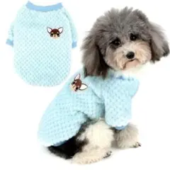 【新品】犬服 秋冬 セーター ブルー M 洋服　青色　小型犬のサムネイル