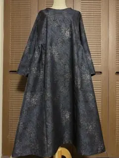 本場大島紬 ロングワンピース 証紙