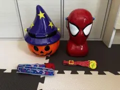 スパイダーマン ハローウィン ポップコーン入れバスケット レア セットのサムネイル