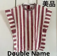 美品☆ダブルネーム　太ストライプ　袖フリル　ブラウス　プルオーバーのサムネイル