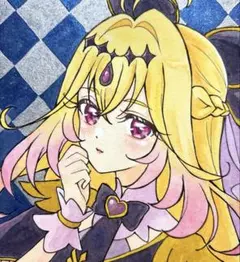 名探偵プリキュア　キュアアルカナシャドウ　ファンアート　手描きイラスト　アナログ