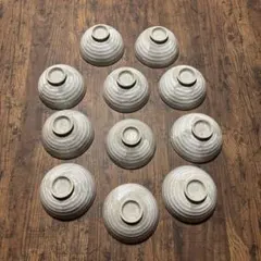 ニトリ 超軽量 飯碗 中 グレー 刷毛 美濃焼 11客 セット 茶碗 10客のサムネイル