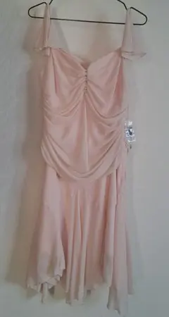 ピンク シフォン ドレープドレス