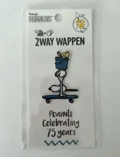 ワッペン スヌーピー スケートボード 75th ピーナッツ キャラクター
