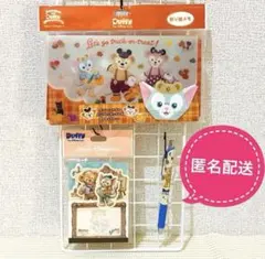 【ダッフィー文房具まとめ売り①】水性ボールペン　黒　0.5mm メモ帳×2