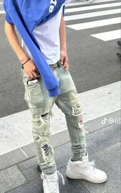 mnml ミニマル　ダメージデニム　28