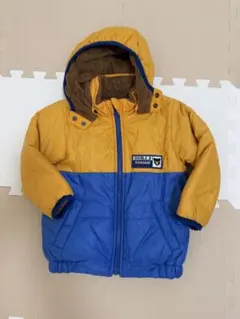 【クリーニング済】 DOUBLE.B 中綿コート 90cm イエロー/ブルー