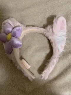 フラワー耳付きカチューシャ ピンク