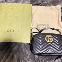 【付属品完備】GUCCI GGマーモント キルティングスモールショルダーバッグ