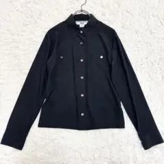 NATURAL BEAUTY BASIC とろみシャツ シェルボタン 黒 Mのサムネイル