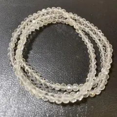 最終値下げ‼️キラキラカット水晶3連ブレスレット天然石