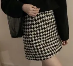 千鳥柄 台形スカート