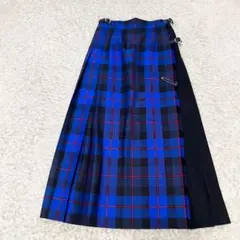 オニールオブダブリン　キルトスカート　ロング　ピン付　ロイヤルブルー　I42