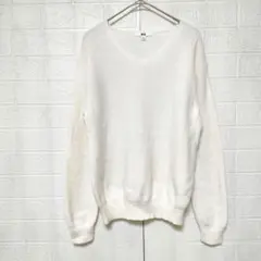 UNIQLO ユニクロ (L)　コットンカシミヤ Vネックセーター　レディース