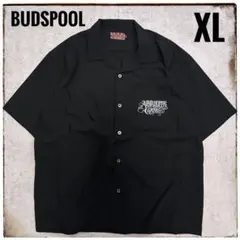 【極美品】 BUDSPOOL 刺繍 オープンカラーシャツ XL 黒 レーヨンのサムネイル