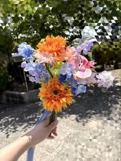 ウェディング　ブーケ　前撮り　結婚式　春夏ブーケ　アーティシャルフラワー　造花