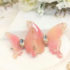 蝶々 アクセサリー バレッタ ポニーフック [H-140]