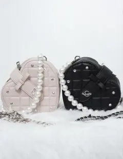 ルミニョンHeart quilting bijou 2way bag ブラック ルミニョンHeart quilting bijou 2way bag ブラック - メルカリ