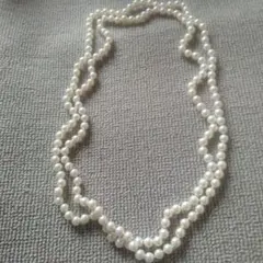 真珠 二重巻きネックレス ホワイト