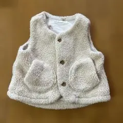 ボア ベビーベスト クリーム色 60cm