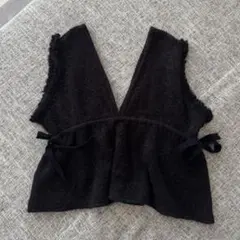 ブラック Vネック ニットベスト