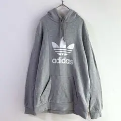 5596 adidas トレファイルロゴ　パーカー　グレー　Ｍ　ユニセックスのサムネイル