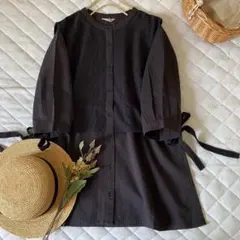 新品★サマンサモスモス★sm2★サイドリボン＊レースベスト重ね着風チュニック