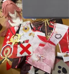 原神　八重神子　コスプレ衣装、ウィッグ