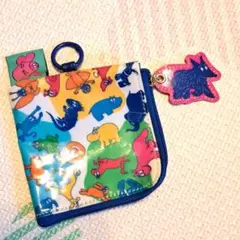バーバパパビニールポーチ　カラフル　動物キャラクター キーホルダー付き　小銭入れ