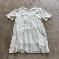 earth m&e ホワイト プリーツキャミ&半袖チュニック F 新品未使用品