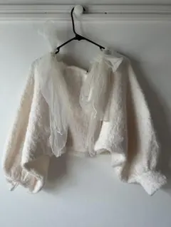 earth music&ecology シアーリボン ニット アイボリー