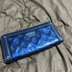 美品GUESS 長財布 ラウンドファスナー ブルーのサムネイル