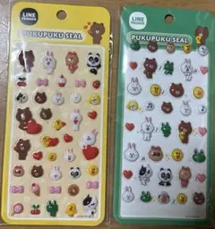 LINE フレンズ PUKUPUKU シール 2種類セットのサムネイル